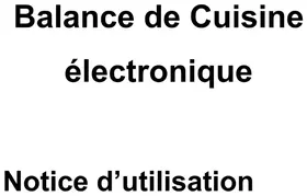 Notice LITTLE BALANCE ANDY MACARON Balances de cuisine
