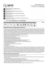 Notice Adviti AD-PL-349WLPMR4 Lampe