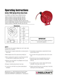 Notice Reelcraft 7800 OLP Tuyau d'arrosage