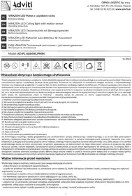 Notice Adviti AD-PL-6064WLPMR4 Lampe