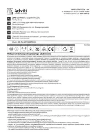 Notice Adviti AD-PL-6091WLPMM4 Lampe