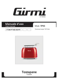 Notice GIRMI TP10 Toaster