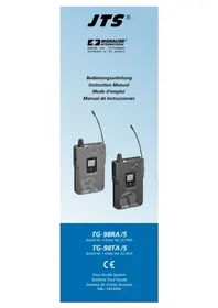 Notice JTS TG-98TA/5 Equipement DJ