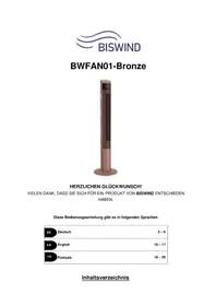 Notice BISWIND BWFAN01 Fan