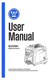 Notice WESTINGHOUSE IGEN2550DFC Generator