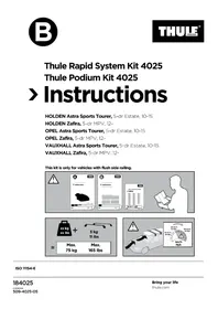 Notice THULE RAPID SYSTEM KIT 4025 Porte-bagages