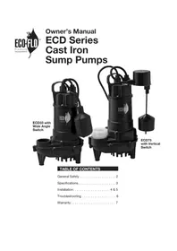 Notice Eco-Flo ECD50V Pompe