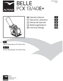 Notice ALTRAD BELLE PCX 13/40E+ Plaque vibrante