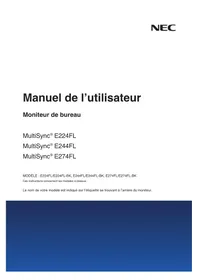 Notice NEC MULTISYNC E274FL Moniteur