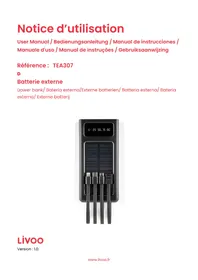 Notice LIVOO TEA307 Batterie portable