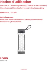 Notice LIVOO TEA305 Batterie portable