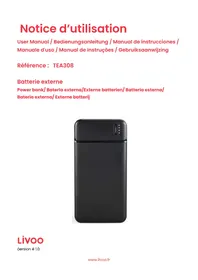 Notice LIVOO TEA308 Batterie portable