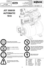 Notice HOZELOCK JET 3500/20 AUTOMATIC Pompe à eau