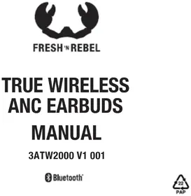 Notice FRESH N REBEL TRUE WIRELESS ANC EARBUDS Bouchon d'oreille