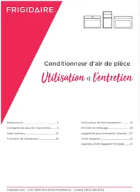 Notice FRIGIDAIRE FHTE123WA2 Climatisation