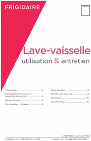 Notice FRIGIDAIRE FDPC4314AB Lave-vaisselle