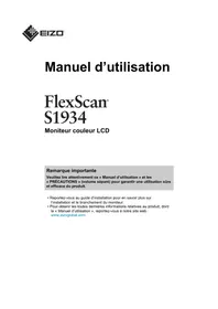 Notice EIZO FLEXSCAN S1934 Moniteur