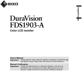 Notice EIZO DURAVISION FDS1903-A Moniteur