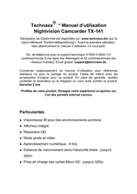 Notice TECHNAXX TX-141 Camping