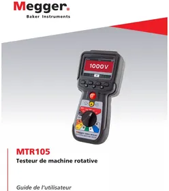 Notice Megger MTR105 Multimètre