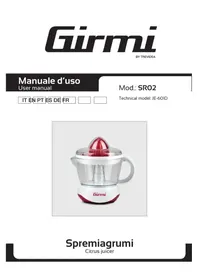 Notice GIRMI SR02 Entsafter