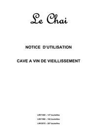 Notice LE CHAI LMV1900 Cave à vin
