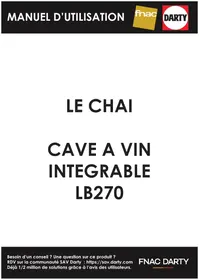 Notice LE CHAI LB270 Cave à vin