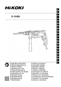 Notice HiKOKI D13VB3 Bormașină