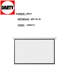 Notice ORAY MPP 02 B1 Écran de projection