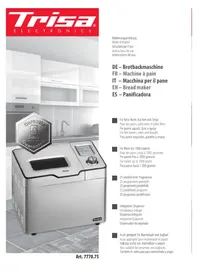 Notice TRISA LE BISTRO 7770 Machine à pain