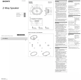 Notice SONY XS-680GS Haut-parleur de voiture