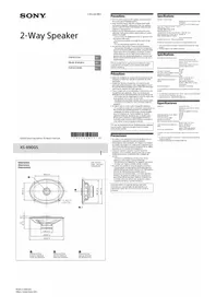 Notice SONY XS-690GS Haut-parleur de voiture