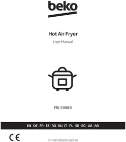 Notice BEKO FRL5388B фритюрниця