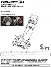 Notice Earthwise SN75022 Souffleur à neige