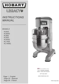 Notice Hobart HL600 Procesador de alimentos
