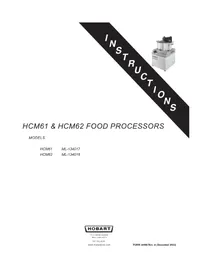 Notice Hobart HCM61 Procesador de alimentos