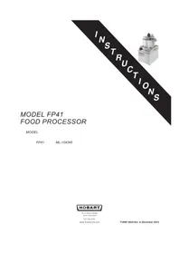 Notice Hobart FP41 Procesador de alimentos