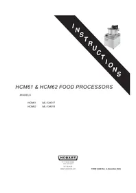 Notice Hobart HCM62 Procesador de alimentos