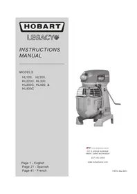 Notice Hobart LEGACY+ HL400 Procesador de alimentos