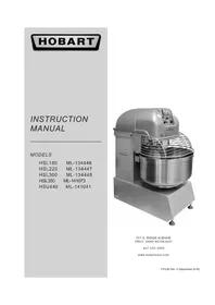 Notice Hobart HSL180 Robot ménager