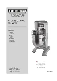 Notice Hobart LEGACY+ HL662 Procesador de alimentos