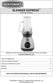 Notice Back to Basics BLENDER EXPRESS Licuadora