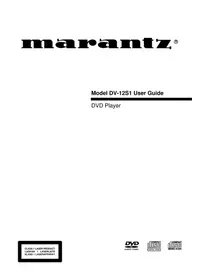 Notice MARANTZ DV-12S1 Lecteur blu-ray