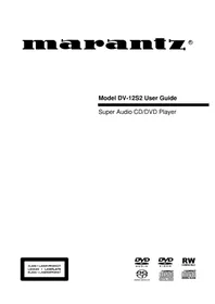 Notice MARANTZ DV-12S2 Lecteur blu-ray