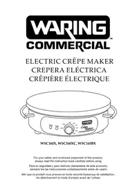 Notice Waring Commercial WSC165BX Crépière
