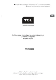 Notice TCL RP470CSE0 Réfrigérateur