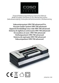 Notice CASO VRH 790 ADVANCED PRO Máquinas de envasado al vacío