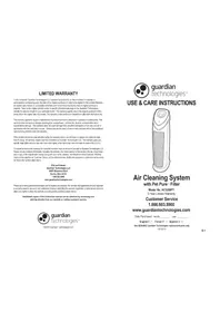 Notice Guardian AC5250PT Purificateur d'air