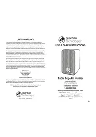 Notice Guardian GERMGUARDIAN AC41001 Purificateur d'air