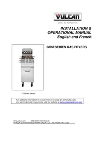 Notice Vulcan GR65 Friteuse